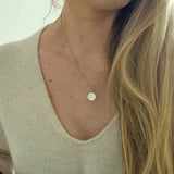 12mm disc necklace with initial