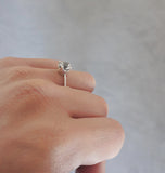 Claw set Crown ring 7mm white topaz