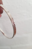 Bangle with engraving & leafy floral bangle set