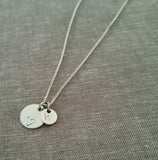 Disc necklace with initial and heart disc