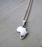 Silhouette necklace: Africa necklace with heart
