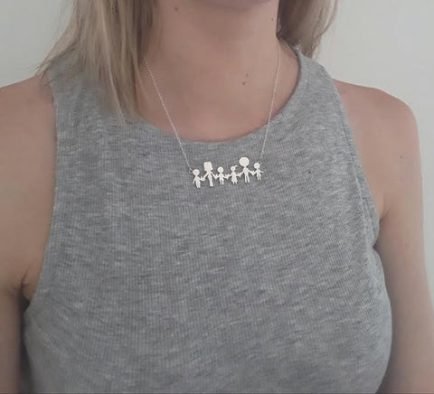 Family necklace -  3 or 4 figures