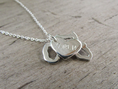 Silhouette necklace : Africa necklace cut out with heart