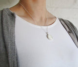 Engraved personalized necklace oval pendant with personalized engraving