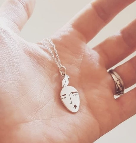 Frida character face necklace