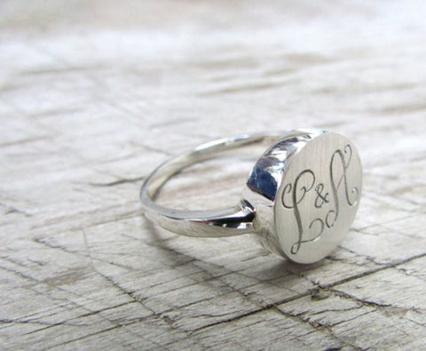 Monogram initial ring - two initials