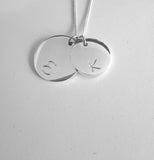 Double Disc necklace with initials engraved