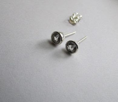 White topaz studs